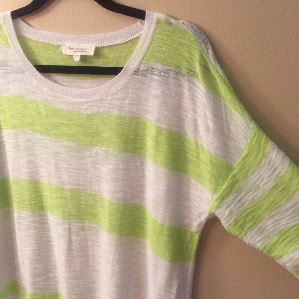 TWO by VINCE CAMUTO Striped Lightweight Sheer Sweater